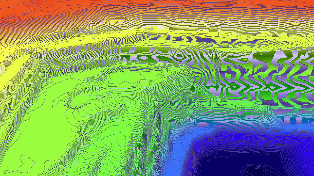Mining terrain with RF equipment